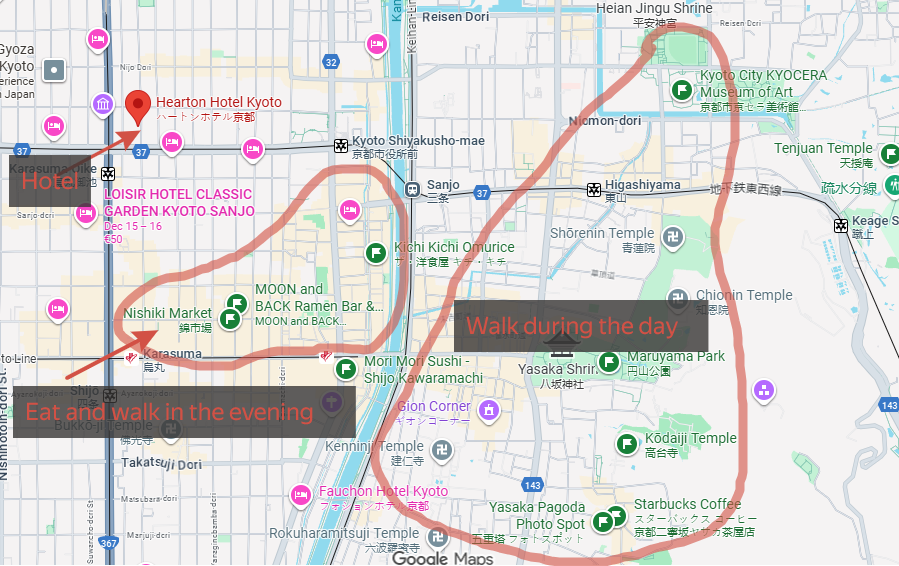 Kyoto Hotel Map
