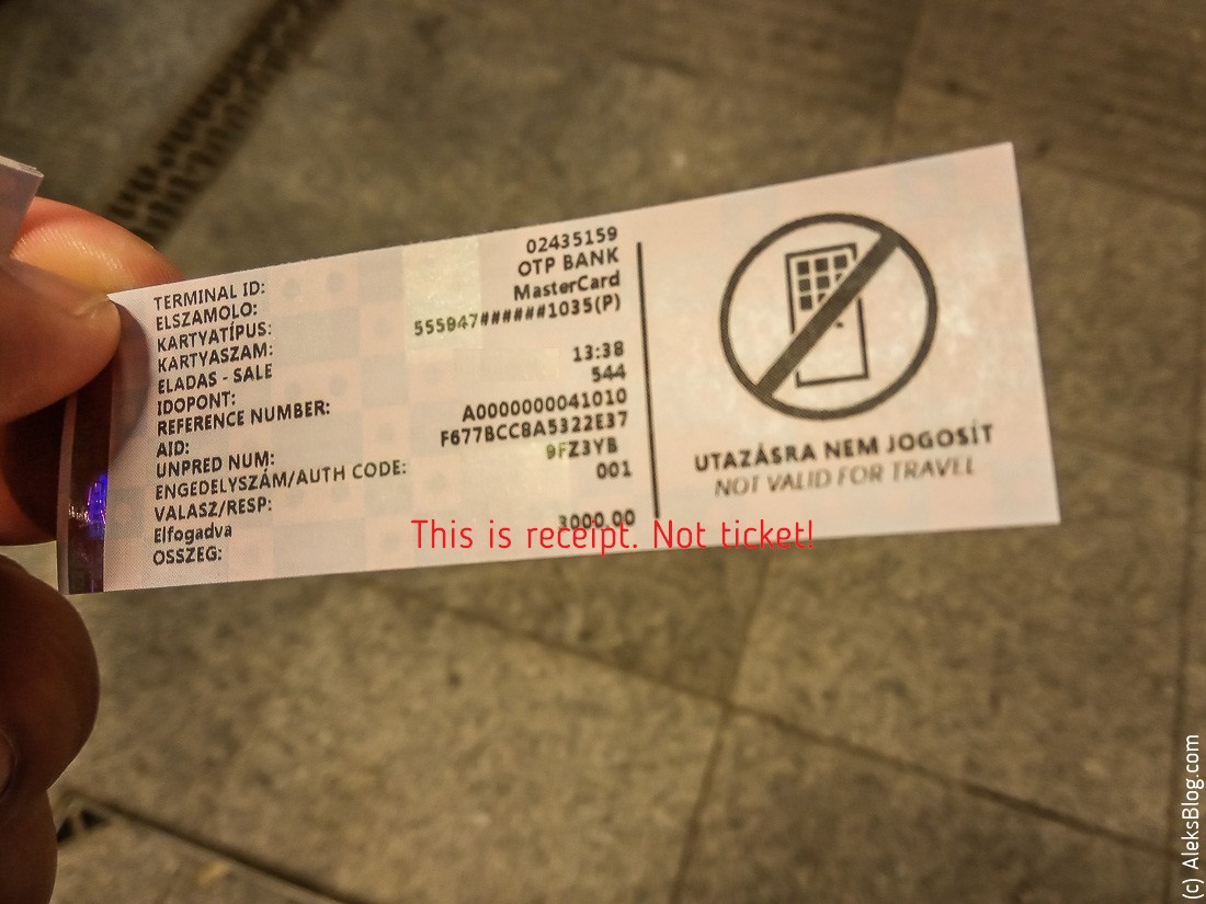 Budapest Transport Ticket