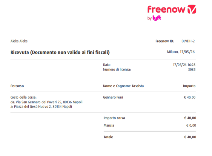 Неаполь Freenow мошенничество